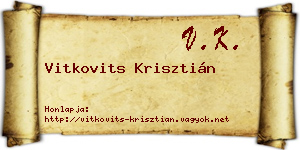 Vitkovits Krisztián névjegykártya