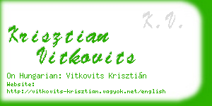 krisztian vitkovits business card